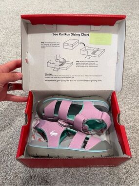 See Kai Run Pink and Teal Closed-Toe Sport Sandals